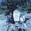 Zero & Fire Marshall at the Desolation Wilderness sign on the Tahoe Rim Trail (CA)